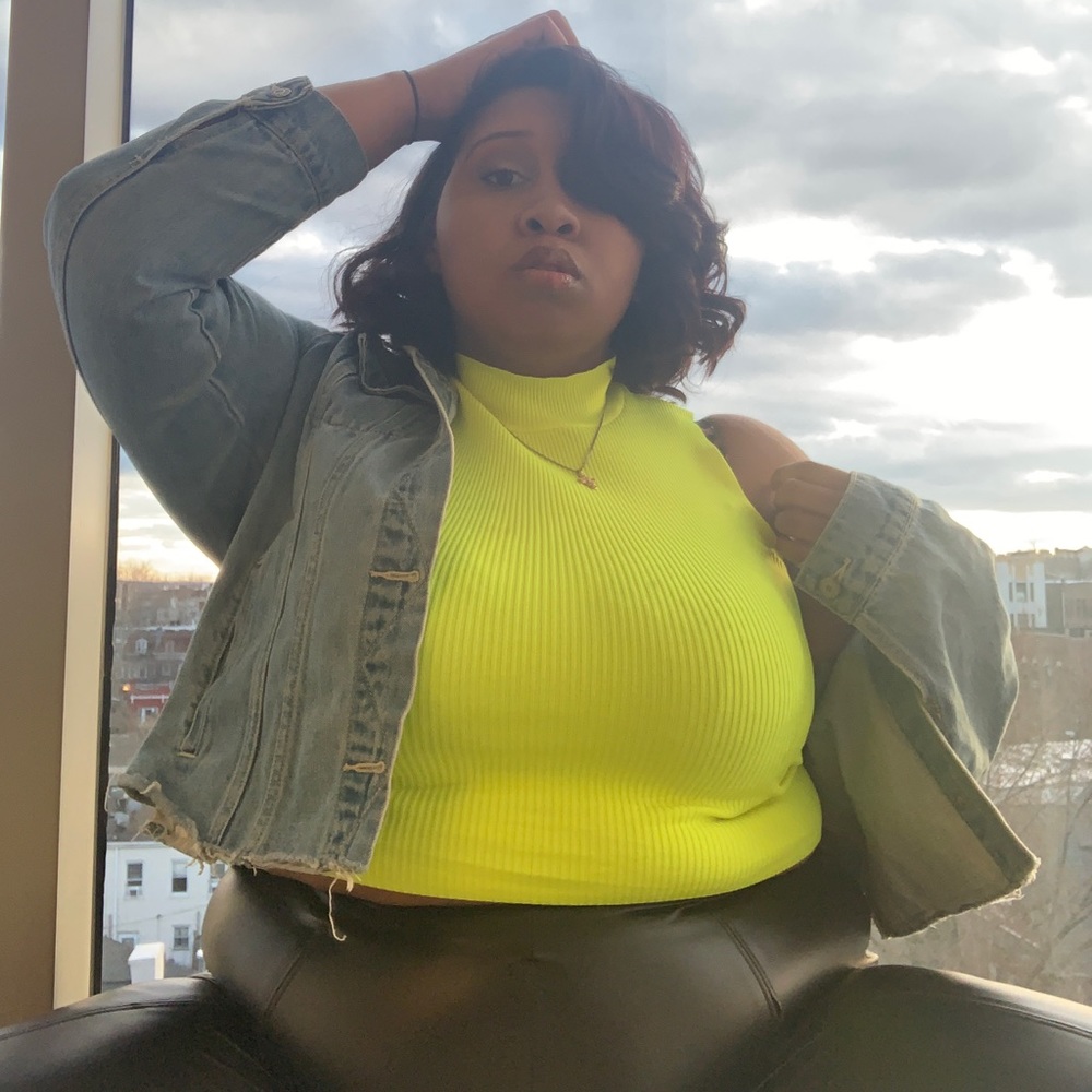 Zara Neon yellow crop top